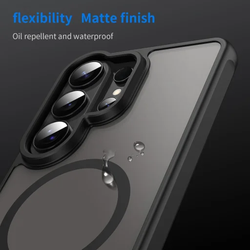 Samsung Galaxy S26 Ultra Fan Dun Series TPU hibrid PC matt MagSafe telefontok (fekete) - 2