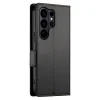Samsung Galaxy S26 Ultra oldalsó kapcsos, mágneses matt bőr fliptok, tok (fekete) thumbnail