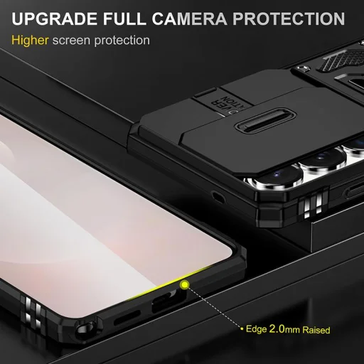 Samsung Galaxy S26 Ultra páncél PC-TPU mágneses kameravédő telefontok (fekete) - 3