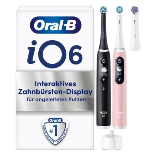 Oral-B Elektromos fogkefe iO Series 6 Duo tartóval, Fekete Láva/Rózsaszín Homok EU - 1