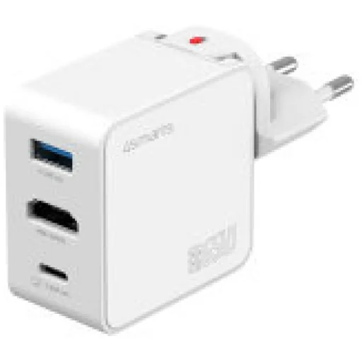 4smarts Flex adapter Hub 65W GaN utazó töltő USB-C/USB-A/HDMI fehér - 1