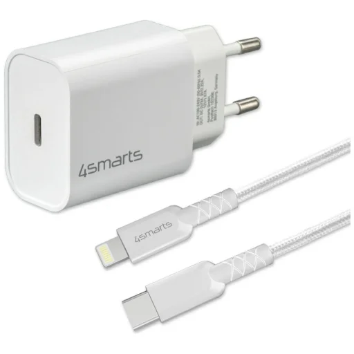 4smarts VoltPlug 20W PD USB-C hálózati töltőadapter USB-C → Lightning kábellel fehér - 1