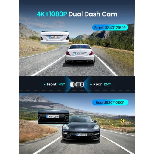 Dash + Hátsó Kamera DDPAI Z50 Pro Dual, 4K, Wi-Fi, GPS, 3inch LCD, Fekete - 3