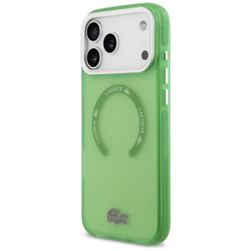 iPhone 17 Pro Max Lacoste ütésálló áttetsző matt MagSafe tok zöld - 2