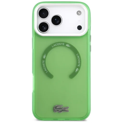 iPhone 17 Pro Max Lacoste ütésálló áttetsző matt MagSafe tok zöld - 3