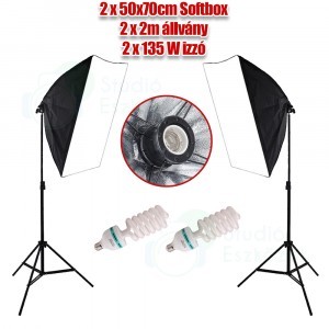 Softbox szett 2x135W, 2x2m állvánnyal
