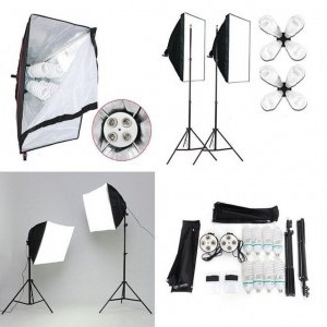 Quatro softbox szett, 4-es fejjel, 3200W 2x2m állvánnyal