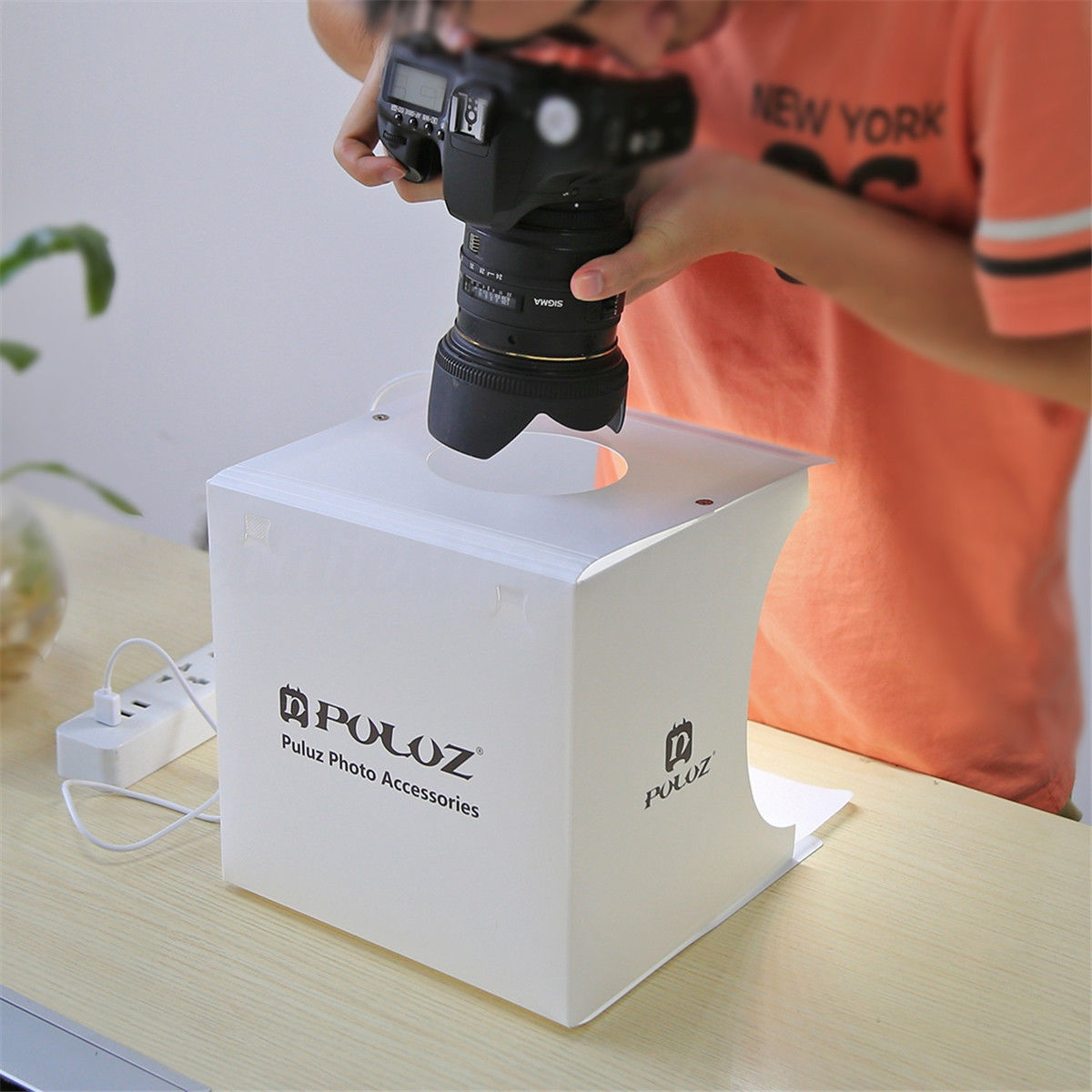 Mini fotódoboz 6db háttérrel, USB tápellátással-2