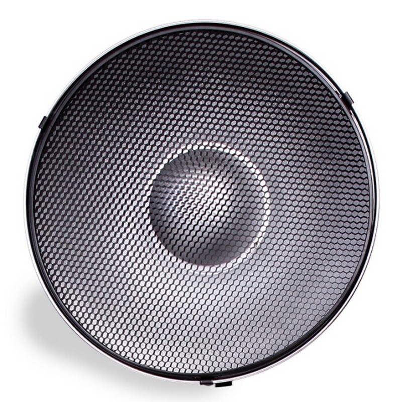 Beauty Dish ezüst 42cm diffúzorral, méhsejtráccsal-2