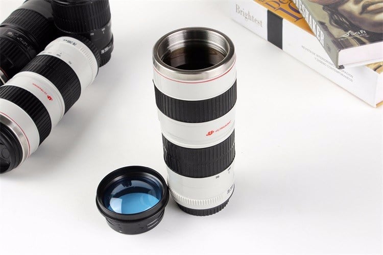 Objektív bögre 70-200m 450ml fehér rozsdamentes acél belsővel-0