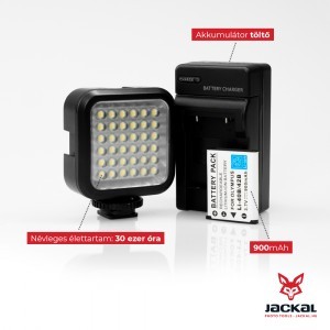 Jackal LED-5006 led panel, videólámpa akkumulátorral és töltővel