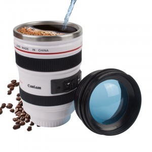 Objektív bögre 24-105mm 360ml fehér rozsdamentes acél belsővel