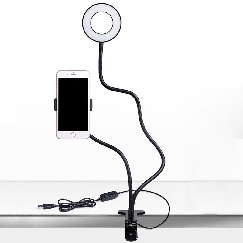 42-RK csíptethető selfie körfény mobiltelefon tartóval, ring light-5