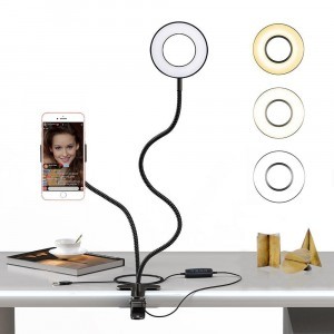 42-RK csíptethető selfie körfény mobiltelefon tartóval, ring light
