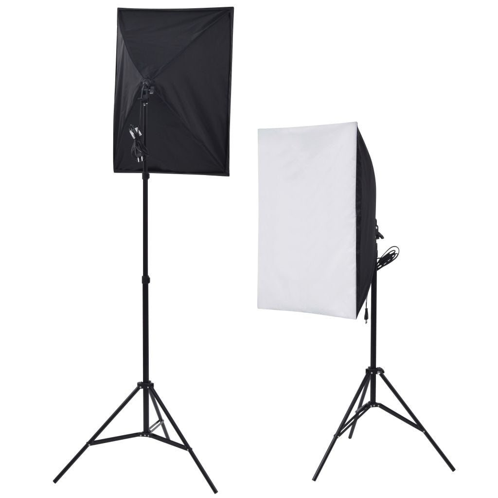 Softbox szett 2x135W, 2x2m állvánnyal, 4db hátterrel-1