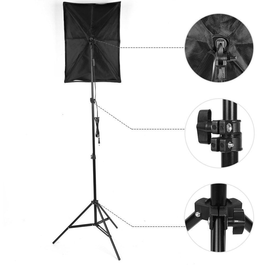 Softbox szett 2x135W, 2x2m állvánnyal, 4db hátterrel-5
