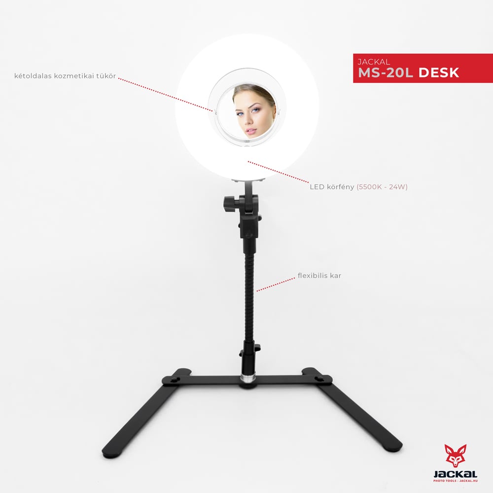 Jackal MS-20L DESK LED körlámpa, körfény tükörrel-0