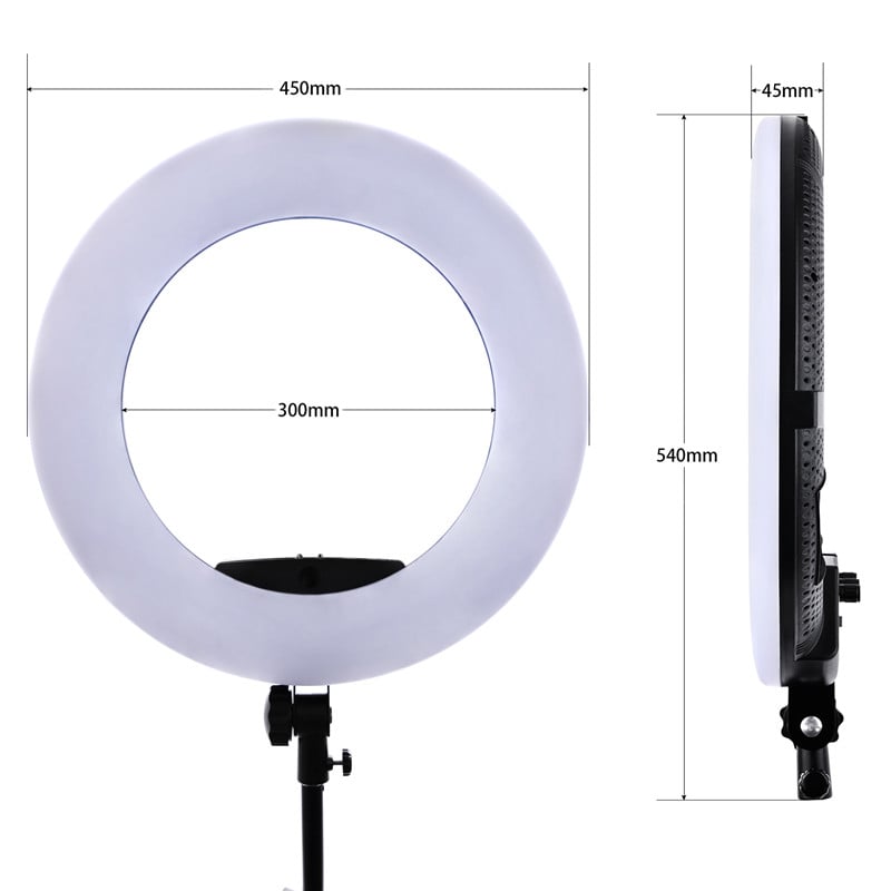 Yidoblo FC-480 RGB LED körfény, körlámpa távirányítóval, tükörrel, 2m állvánnyal-1