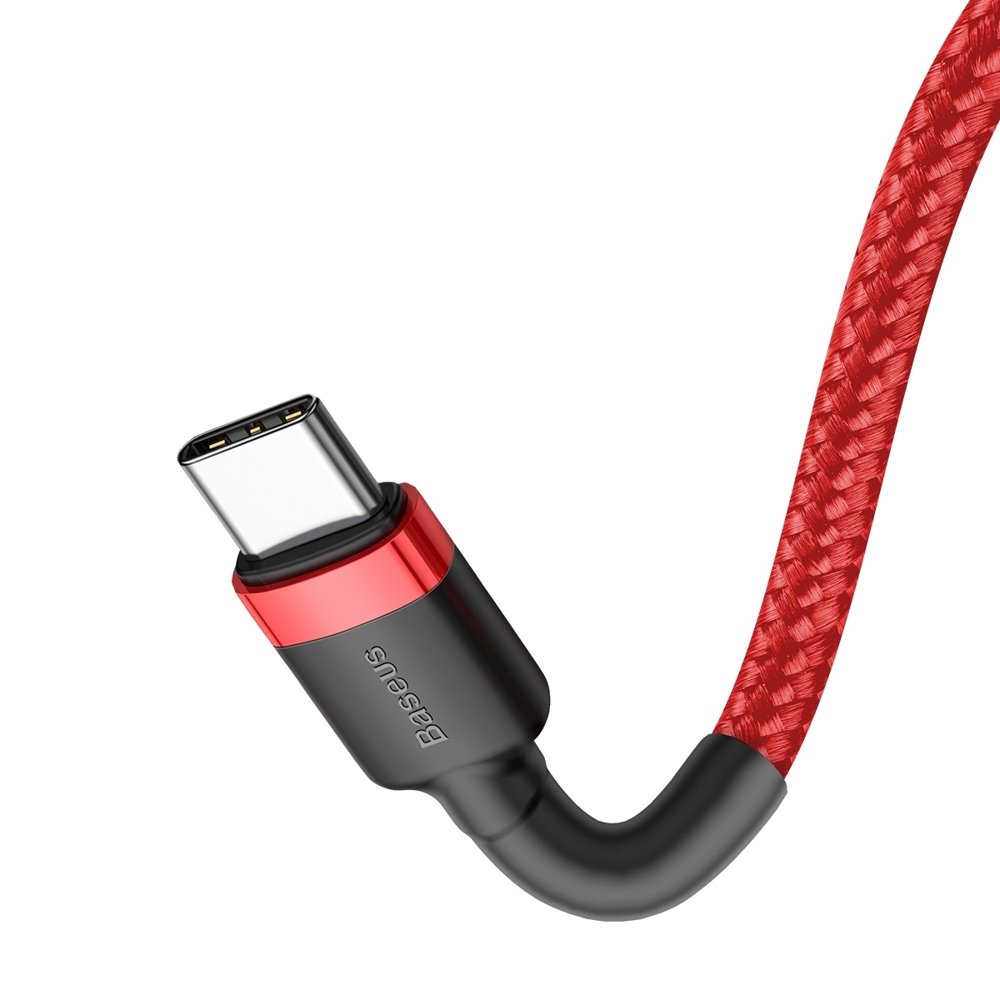 USB-C - USB-C kábel PD2.0 60W 20V 3A QC3.0 1m piros Baseus Cafule Nylon harisnyázott-1