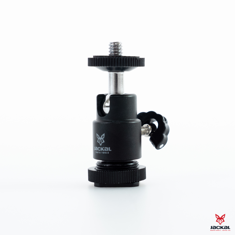 Jackal MBH-58 mini gömbfej 1/4-es csatlakozással, vakusaru adapterrel-1