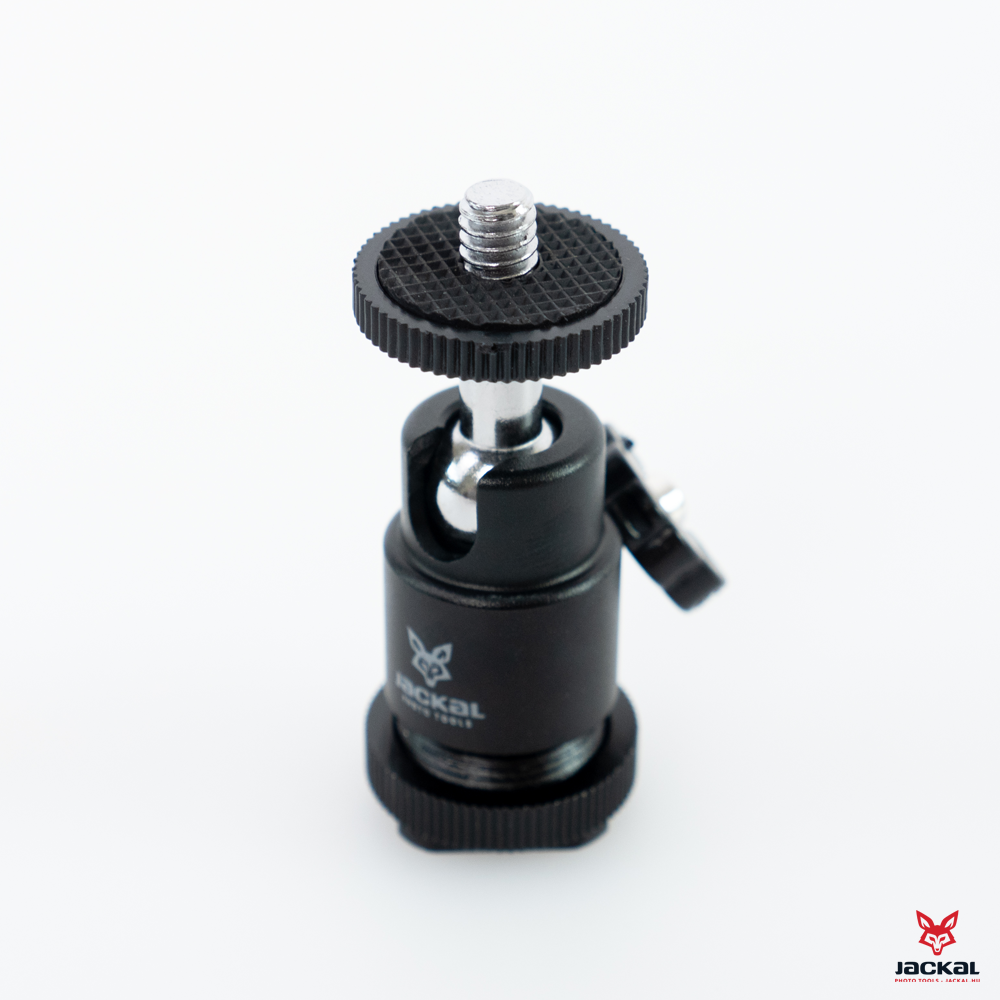 Jackal MBH-58 mini gömbfej 1/4-es csatlakozással, vakusaru adapterrel-2