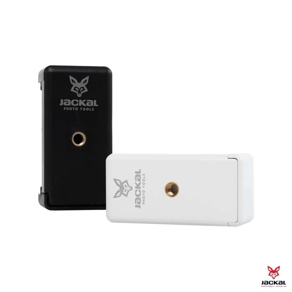 Jackal MBH-BW mobiltelefon rögzítő, telefontartó adapter két 1/4-es furattal - Fekete-1