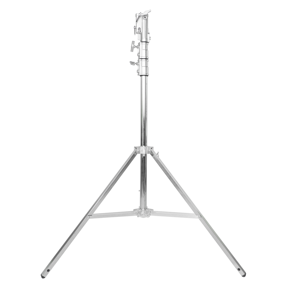 Rozsdamentes acél lámpatartó stúdió állvány, vakuállvány 320cm, kitolható spigot fejjel (LT320)-0