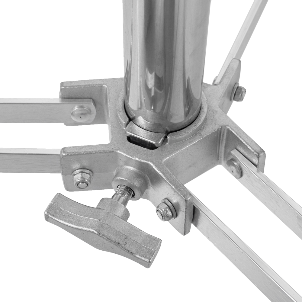 Rozsdamentes acél lámpatartó stúdió állvány, vakuállvány 320cm, kitolható spigot fejjel (LT320)-5