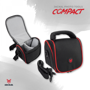 Jackal Compact fényképező, kamera táska fekete-piros színben