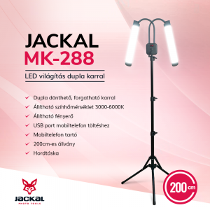 Jackal MK-288 LED világítás dupla karral, állítható színhőmérséklettel