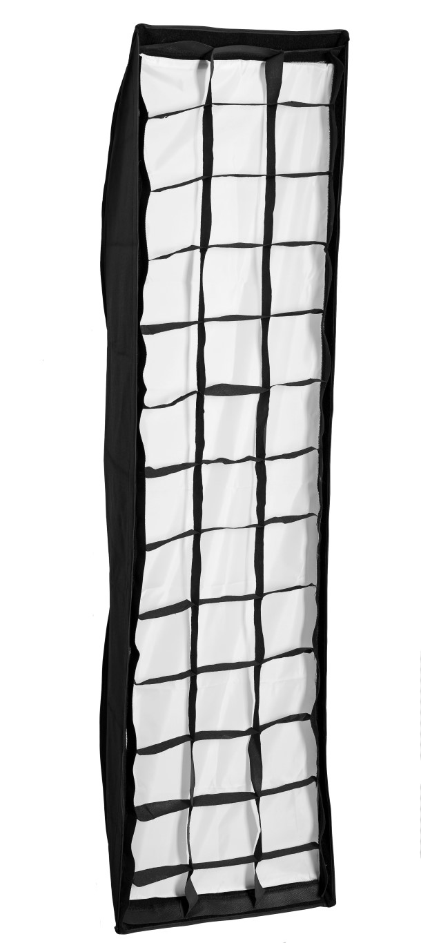 Bowens softbox 30x120cm alumínium gyűrű adapterrel, méhsejtráccsal -1