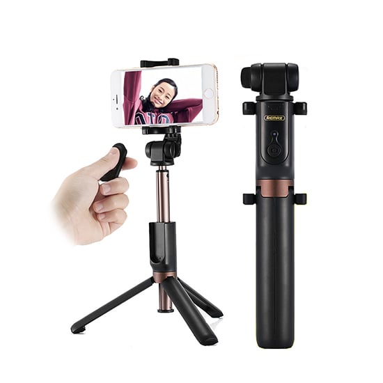 Remax vezeték nélküli selfie bot és tripod fekete (RP-P9)-2
