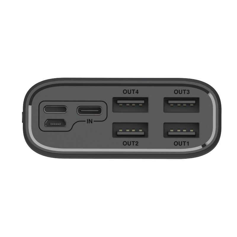 Dudao 30000 mAh 4xUSB 4A powerbank kijelzővel fekete, power bank K8Max-2