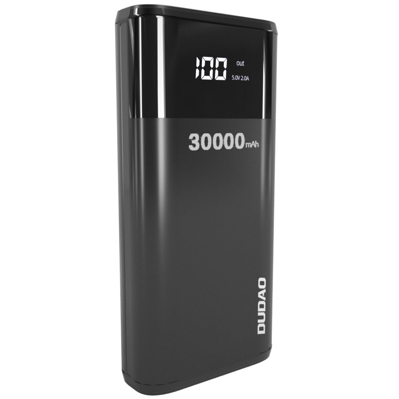 Dudao 30000 mAh 4xUSB 4A powerbank kijelzővel fekete, power bank K8Max-1