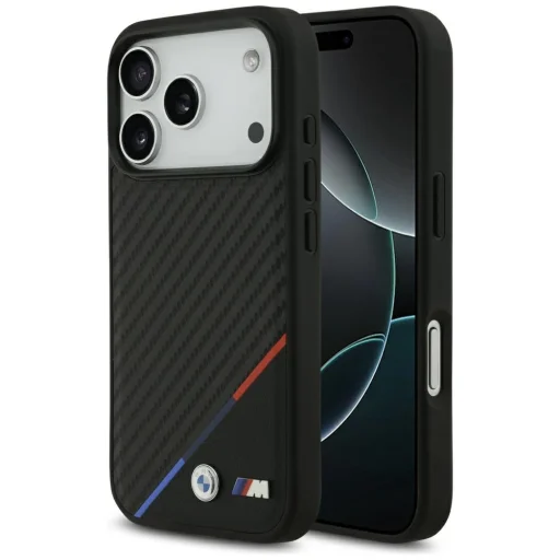 iPhone 17 Pro BMW M Carbon Tricolor Line MagSafe fekete tok - 1