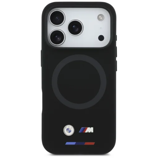iPhone 17 Pro BMW M Szilikon Logó MagSafe tok Fekete - 3