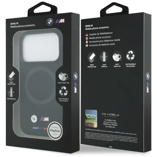 iPhone 17 Pro BMW M Szilikon Logó MagSafe tok Fekete - 8