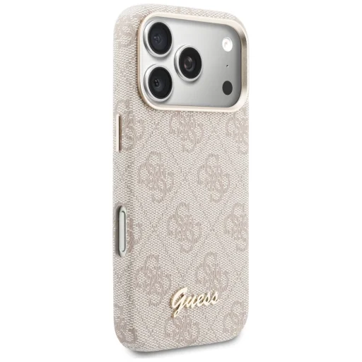 iPhone 17 Pro Max Guess 4G Script MagSafe tok rózsaszín - 4