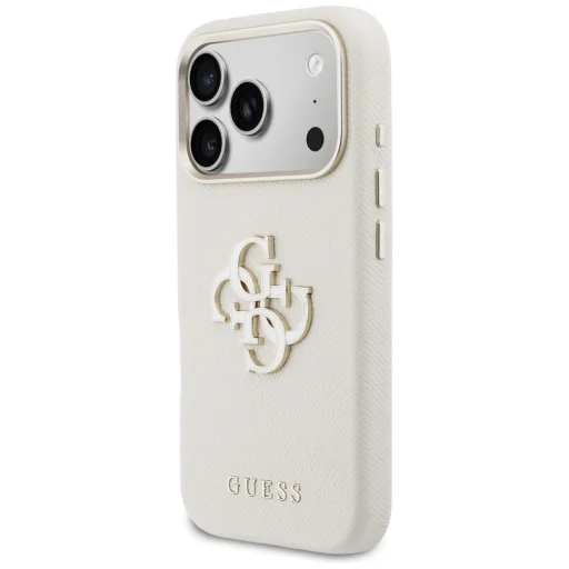 iPhone 17 Pro Max Guess FW Resin Logo tok bézs - 2