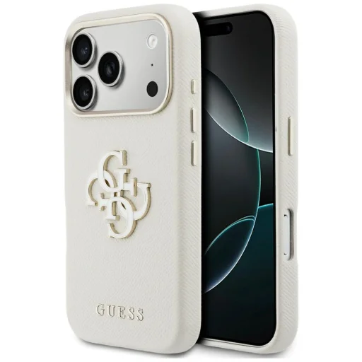 iPhone 17 Pro Max Guess FW Resin Logo tok bézs - 1