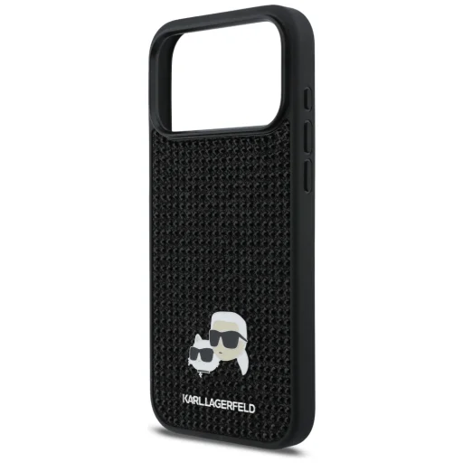iPhone 17 Pro Max Karl Lagerfeld Rhinestones Karl&Choupette Pin fekete tok - 6