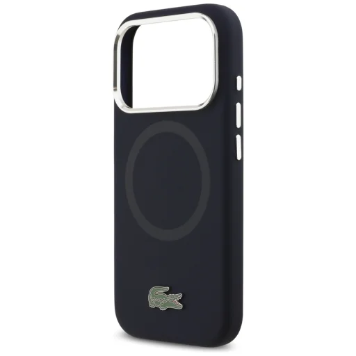 iPhone 17 Pro Lacoste Szilikon Fém Logós MagSafe tok sötétkék - 6