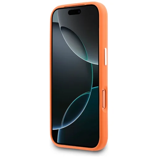 iPhone 17 Pro Max Lacoste HC Szilikon Fém Logó MagSafe tok narancssárga - 5