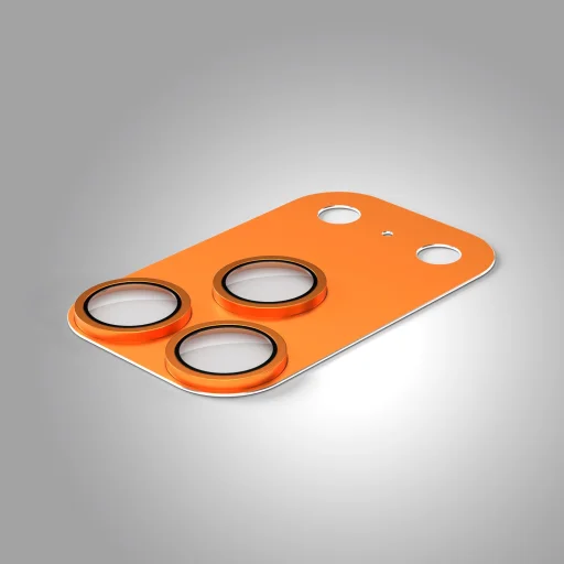 iPhone 17 Pro Max teljes kamera lencsevédő narancssárga üvegfólia - 4