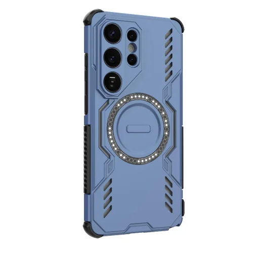 Samsung Galaxy S26 Ultra Butterfly Armor MagSafe mágneses gyűrűs ütésálló tok – kék - 2