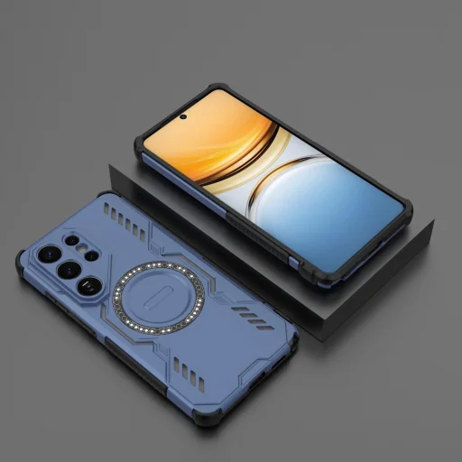 Samsung Galaxy S26 Ultra Butterfly Armor MagSafe mágneses gyűrűs ütésálló tok – kék - 5