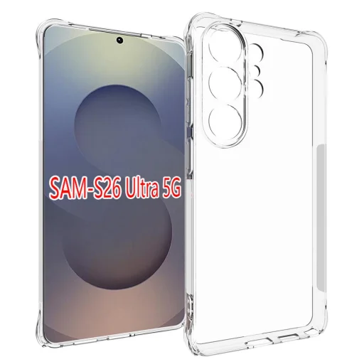 Samsung Galaxy S26 Ultra ütésálló, csúszásmentes, megerősített TPU tok – átlátszó - 2