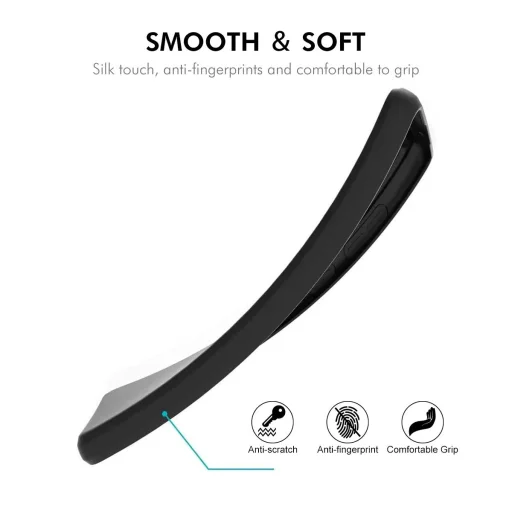 Samsung Galaxy S26 Ultra szilikon, puha ütésálló tok 0,18 mm-es ultrahangos ujjlenyomat-kompatibilis üvegfóliával – fekete - 2