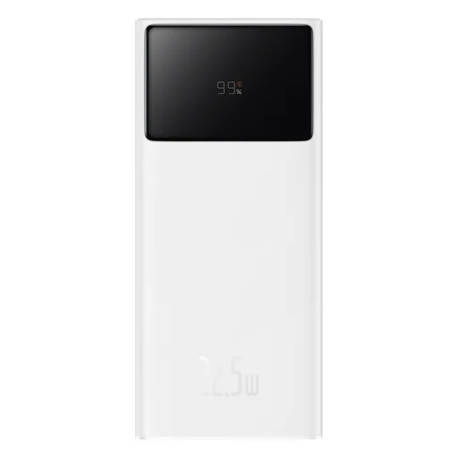 Baseus - Power Bank Star-Lord (PPXJ080102) - 2x USB, Type-C, Micro-USB, 22.5W, 30000mAh, Type-C kábel, 3A, 30cm - Fehér - 3