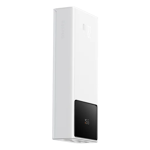 Baseus - Power Bank Star-Lord (PPXJ080102) - 2x USB, Type-C, Micro-USB, 22.5W, 30000mAh, Type-C kábel, 3A, 30cm - Fehér - 5